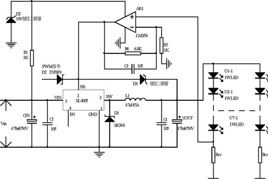 XL4005+LM358LED(q)(dng)оƬ·